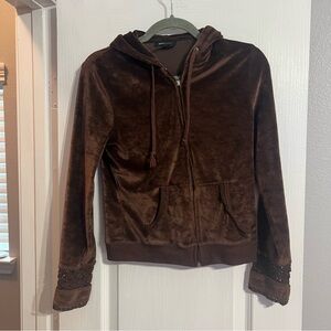 BCBGMaxAzria Chocolate Velvet Hoodie